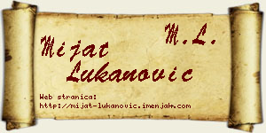 Mijat Lukanović vizit kartica
